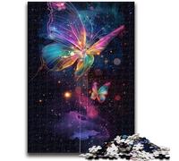 Jigsaw Puzzles for Teenagers 1000 Piece Rainbow Dream Butterfly Puzzles,Family Game Stress Reliever Difficult Challenge Suitable for Couples (38x26cm)