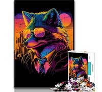 Jigsaw Puzzles for Teenagers 1000 Piece Red Fox Hitman Gangster Adult Puzzles,Stress Reliever Difficult Challenge Secret Santa Gifts 38x26cm