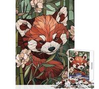 Jigsaw Puzzles for Teenagers 1000 Piece Red Panda in Bamboo Forest Relaxing Games A Work of Art Home Decoration Toys Great Gifts for Gaming (38x26cm)