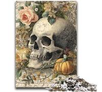 Jigsaw Puzzles for Teenagers 1000 Piece Retro Skull 1000 Piece Puzzle,Stress Reliever Staycation Kill Time Wishlist with Santa Claus (26x38cm)