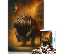 Jigsaw Puzzles for Teenagers 1000 Piece Rhino Fighter,Help The Brain Exercise Addictive Toys to Cultivate Patience Artists Collection,Fine Art (38x26cm)