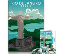 Jigsaw Puzzles for Teenagers 1000 Piece Rio De Janeiro Travel Art,Educational Stress Relief Toy for Is Ideal As A Gift for The Whole Family (75x50cm)