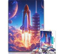 Jigsaw Puzzles for Teenagers 1000 Piece Rocket Launch,Decompressing Intellectual Educational Toy Is Ideal As Gifts for The Whole Family (38x26cm)