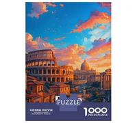 Jigsaw Puzzles for Teenagers 1000 Piece Rome Italy Colosseum Sunset Puzzle for Adults Relax Games Perfect Decoration Unique Birthday And Xmas Gifts 70x50cm/1000pcs