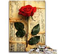 Jigsaw Puzzles for Teenagers 1000 Piece Rose in The Book Teenager Puzzles,Educational Games Home Decoration Suitable for Desktop Decoration (75x50cm)