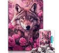 Jigsaw Puzzles for Teenagers 1000 Piece Rose Wolf 1000 Pieces for Adults,is Ideal As Gifts for The Whole Family for Age 14 (size 38x26cm)