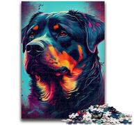 Jigsaw Puzzles for Teenagers 1000 Piece Rottweiler Colorful Toys Educational Games Stress Relieving Suitable for Desktop Decoration 26x38cm