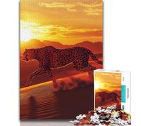 Jigsaw Puzzles for Teenagers 1000 Piece Running Cheetah 1000 Pieces for Adults,Brain Intelligence Challenge Addictive Toys for Home Decoration 75x50cm