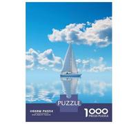 Jigsaw Puzzles for Teenagers 1000 Piece Sailboat on The Beach Jigsaw Puzzle Relax Games Difficult Hard Fun at Home Activities, 52x38cm/1000pcs