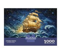 Jigsaw Puzzles for Teenagers 1000 Piece Sailing Ship Ocean Waves Jigsaws for Adults Family Game Wall Art Unique Birthday And Xmas Gifts 52x38cm/1000pcs