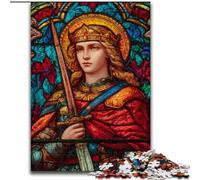 Jigsaw Puzzles for Teenagers 1000 Piece Saint A Stained Glass, Challenging Game And Family Play with Fully Interlocking Randomly Shaped Pieces (Size 50x75cm)