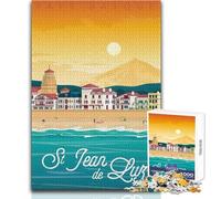 Jigsaw Puzzles for Teenagers 1000 Piece Saint Jean De Luz Poster Practical Game Analysis And Logic Gift For Birthdays Size 38x26cm