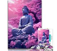 Jigsaw Puzzles for Teenagers 1000 Piece Sakura Blossom Buddha Teenager Puzzles,Stress Reliever Staycation Kill Time Home Decoration Toys (size 75x50cm)