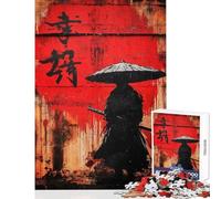 Jigsaw Puzzles for Teenagers 1000 Piece Samurai Fighter Graffiti Artwork Fun Games Family Activities Educational Toy Deal As Gifts for The Whole Family (38x52cm)