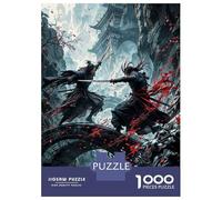 Jigsaw Puzzles for Teenagers 1000 Piece Samurai Sword Battle Epic Fantasy Artwork Adult Jigsaw Puzzle Family Games Precision Cutting Fun Activities at Home 52x38cm/1000pcs