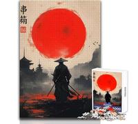 Jigsaw Puzzles for Teenagers 1000 Piece Samurai Under The Red Sun Unique Challenge Game Presents for Women Art Work Gift Size 38x26cm
