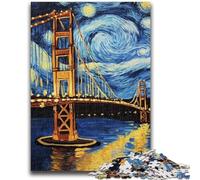 Jigsaw Puzzles for Teenagers 1000 Piece San Francisco Bridge at Night 1000 Piece Puzzle,Fun Activity for Home, Rainy Days Toys, Birthday Gifts (75x50cm)