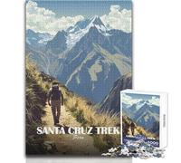 Jigsaw Puzzles for Teenagers 1000 Piece Santa Cruz Trek Peru Poster Art Educational Game Presents for Women Birthday Gifts Size 50x75cm