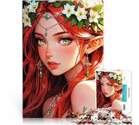Jigsaw Puzzles for teenagers 1000 Piece Scarlett - Redhead Wood Elf Lernspiele Tolles Geschenk für Spiele38x26cm