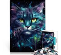 Jigsaw Puzzles for teenagers 1000 Piece Scottish Fold Cat Folklore Entspannungsspiele Geburtstagsgeschenk, Geschenke, Wandkunst75x50cm