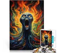 Jigsaw Puzzles for teenagers 1000 Piece Screaming Face in Flames Lustige Spiele Tolle Geschenke und Spielzeuge38x26cm