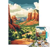 Jigsaw Puzzles for Teenagers 1000 Piece Sedona Red Rocks Arizona Nature Fun Activities at Home Learning Educational Educational Toy for And 14 Years And over (50x75cm)