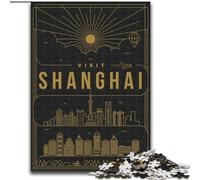 Jigsaw Puzzles for Teenagers 1000 Piece Shanghai China,Toys Educational Games Stress Relieving Artists Collection,Fine Art 38x26cm
