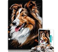 Jigsaw Puzzles for Teenagers 1000 Piece Shetland Sheepdog Jigsaw,learning Educational Is Ideal As A Gift for The Whole Family 26x38cm