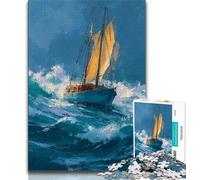 Jigsaw Puzzles for Teenagers 1000 Piece Ship Sailing on The Sea Jigsaw,learning Educational Is Ideal As A Gift for The Whole Family 75x50cm