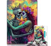 Jigsaw Puzzles for Teenagers 1000 Piece Skeleton Couple,Decompressing Intellectual Educational Toy Educational Game for Birthday,Chrismas (75x50cm)