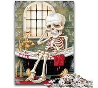 Jigsaw Puzzles for Teenagers 1000 Piece Skeleton Taking A Bath Educational Stress Relief Toy Parent-child Interaction for And Age 14 50x75cm