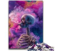 Jigsaw Puzzles for Teenagers 1000 Piece Skull in Smoke 1000 Pieces for Adults,Brain Intelligence Challenge Addictive Toys for Home Decoration (26x38cm)