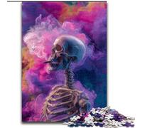 Jigsaw Puzzles for Teenagers 1000 Piece Skull in Smoke Family Fun for Is Ideal As A Gift for The Whole Family for And Age 14 Years Up (size 26x38cm)