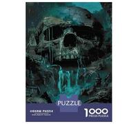 Jigsaw Puzzles for Teenagers 1000 Piece Skull Waterfall Fantasy Art Print Adult Puzzles Toy Wall Decor Enhance Memory Challenging Game Gifts 70x50cm/1000pcs