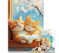 Jigsaw Puzzles for Teenagers 1000 Piece Sleeping Cat Teenager Puzzles,Educational Games Home Decoration Suitable for Desktop Decoration 26x38cm