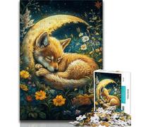 Jigsaw Puzzles for Teenagers 1000 Piece Sleeping Fox Teenager Puzzles,Stress Reliever Staycation Kill Time Home Decoration Toys (size 38x26cm)