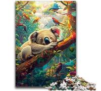 Jigsaw Puzzles for Teenagers 1000 Piece Sleeping Koala Difficult And Challenge with Matching Poster And Trivia Sheet for Age 14 38x26cm