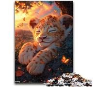 Jigsaw Puzzles for Teenagers 1000 Piece Sleeping Lion Cub Educational Family Game Wall Decoration Unique Birthday And Xmas Gifts 26x38cm