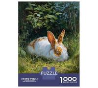 Jigsaw Puzzles for Teenagers 1000 Piece Sleeping Rabbit in Lush Greenery Teenager Puzzles Brain Teaser Game Pattern Assembly Unique Birthday And Xmas Gifts 70x50cm/1000pcs
