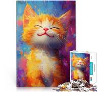 Jigsaw Puzzles for teenagers 1000 Piece Smile of Joyful Cat Intellektuelles Spiel Einzigartige Wohndekoration und Geschenke75x50cm