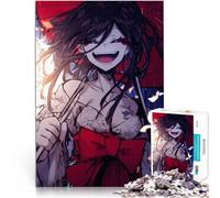 Jigsaw Puzzles for teenagers 1000 Piece Smiling Anime Girl with Red Bow Familienspaß Geeignet für die Schreibtischdekoration38x26cm
