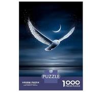 Jigsaw Puzzles for Teenagers 1000 Piece Snowy Owl Guardian of The Crescent Sky Jigsaw Puzzle Relax Games Difficult Hard Fun at Home Activities, 70x50cm/1000pcs