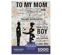 Jigsaw Puzzles for Teenagers 1000 Piece Son To Mom Gift For Mom Puzzle for Adults Hands-on Game Wall Decoration Christmas Birthday Gifts 70x50cm/1000pcs