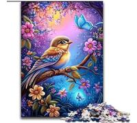 Jigsaw Puzzles for Teenagers 1000 Piece Sparrow And Butterfly for Ages 14 And over Fun Games Fun Activities at Home, Birthday Gifts, Travel Gifts 26x38cm