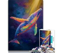 Jigsaw Puzzles for Teenagers 1000 Piece Spiritual Whale Teenager Puzzles,Educational Games Home Decoration Suitable for Desktop Decoration 75x50cm