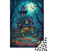 Jigsaw Puzzles for Teenagers 1000 Piece Spooky Halloween House Jigsaw Puzzle Relax Games Difficult Hard Fun at Home Activities, 38x26cm/1000pcs