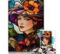 Jigsaw Puzzles for Teenagers 1000 Piece Stained Glass Woman 1000 Pieces for Adults,is Ideal As Gifts for The Whole Family for Age 14 (size 38x26cm)