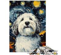 Jigsaw Puzzles for Teenagers 1000 Piece Starry Doggy Night Educational Game Difficult Hard Toy Wall Decor Great Gifts for Gaming Size 75x50cm