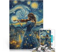 Jigsaw Puzzles for teenagers 1000 Piece Starry Night Violinist Schwierig Schwer Künstlersammlung, Bildende Kunst38x26cm