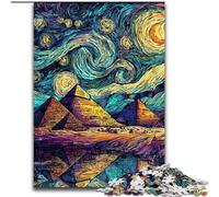 Jigsaw Puzzles for Teenagers 1000 Piece Starry Sky Pyramid, Stress Reliever Difficult Challenge Secret Santa Gifts for Age 14 Years Up (Size 26x38cm)